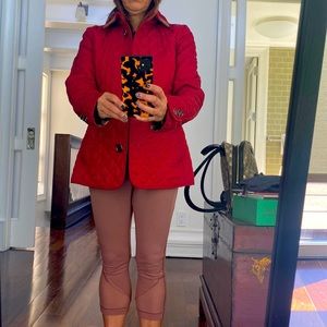 Red Burberry Brut quilted jacket